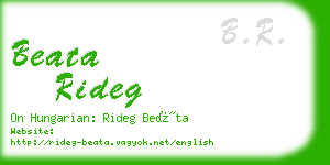 beata rideg business card